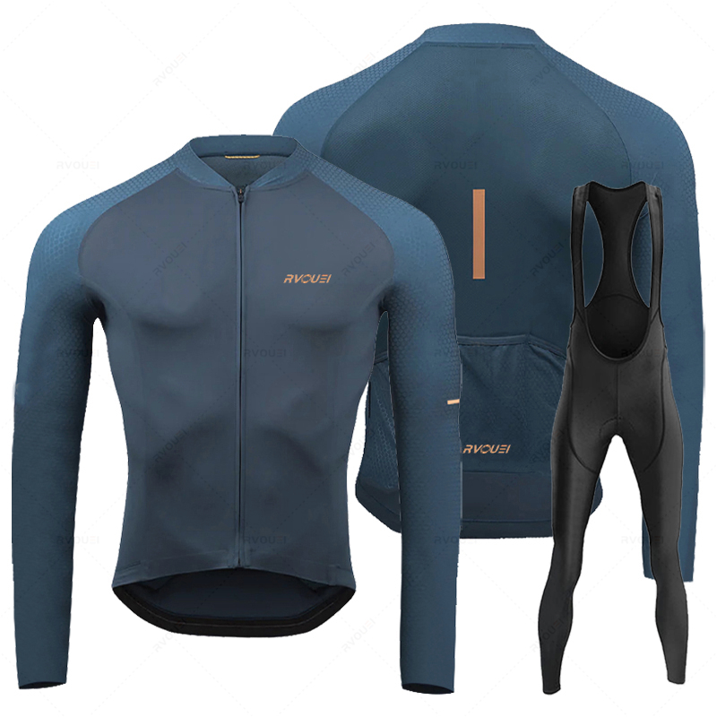 Cycling Bib Shorts - Rvouei-Conjunto de Jersey de Ciclismo transpirable