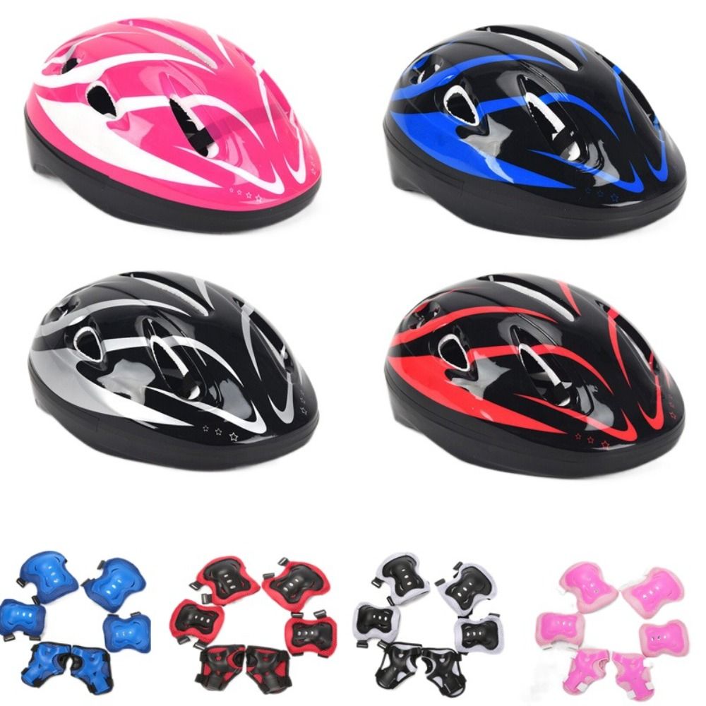 Cycling Gear Kids - Casco para niños, rodilleras y coderas,