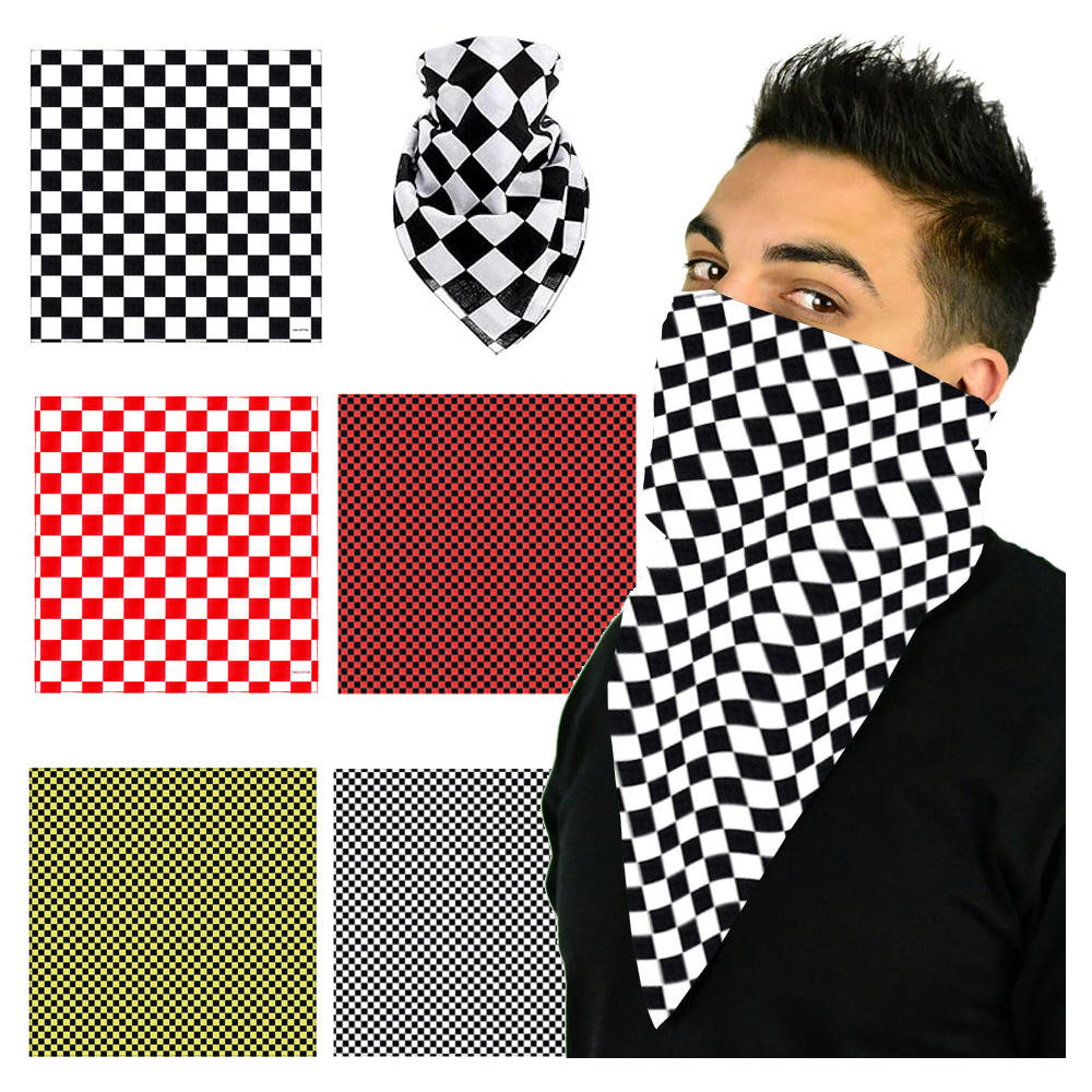 Cycling Gear For Men - Bandana de bandera a cuadros Unisex,